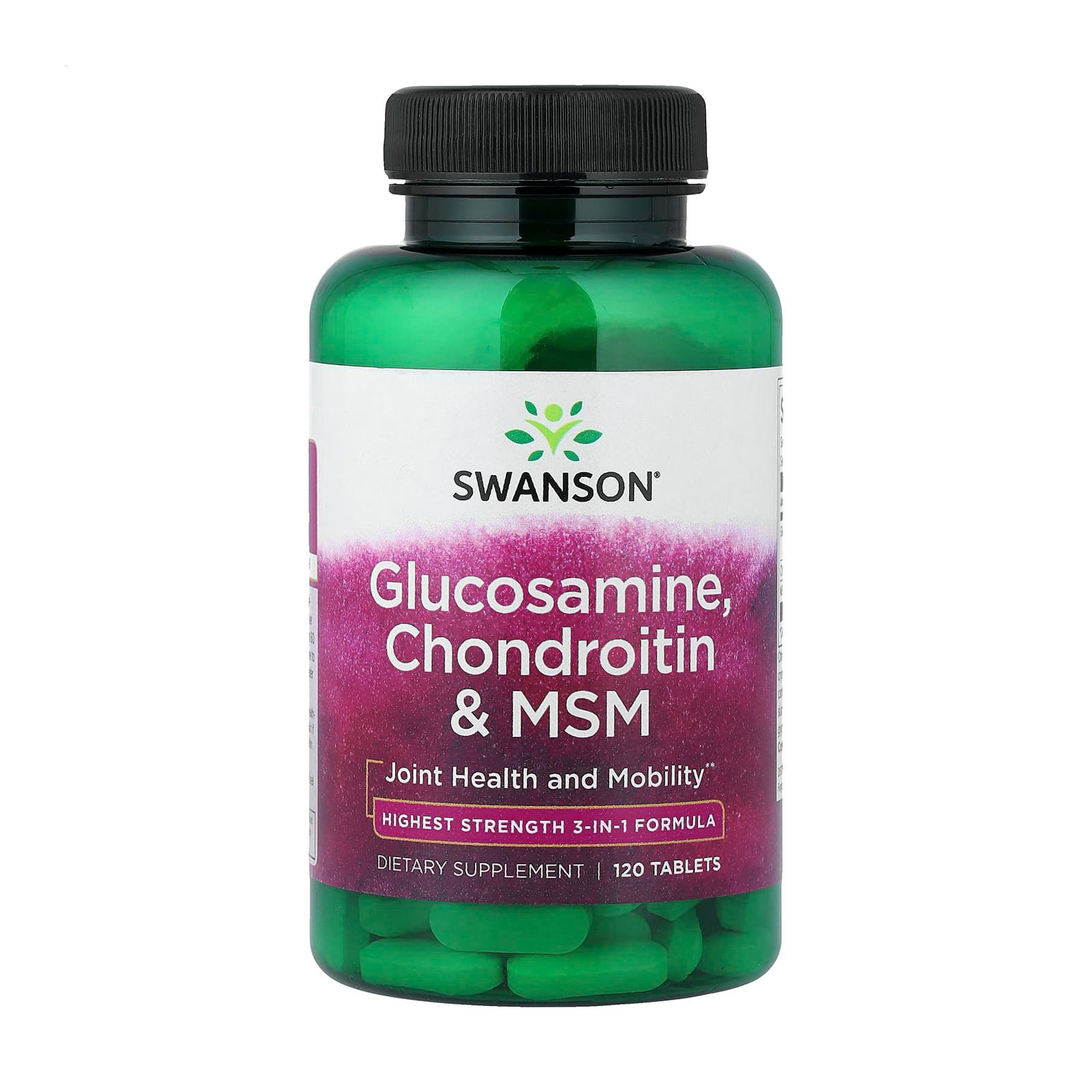 Глюкозамін, хондроїтин і МСМ Swanson Glucosamine, Chondroitin &amp; MSM, 120 таблеток