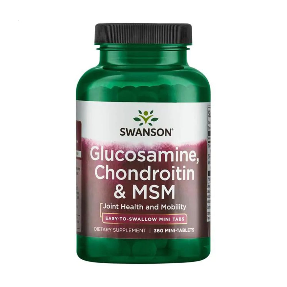 Уцінка! Глюкозамін, хондроїтин і МСМ Swanson Glucosamine, Chondroitin &amp; MSM, 360 таблеток